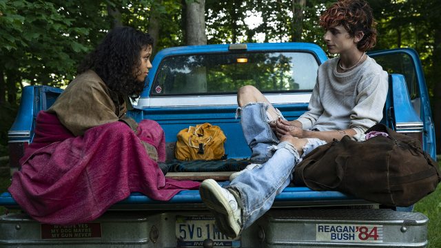 Taylor Russell (left) as Maren and Timothée Chalamet (right) as Lee in BONES AND ALL, directed by Luca Guadagnino, a Metro Goldwyn Mayer Pictures film. Credit: Yannis Drakoulidis / Metro Goldwyn Mayer Pictures © 2022 Metro-Goldwyn-Mayer Pictures Inc. All Rights Reserved.