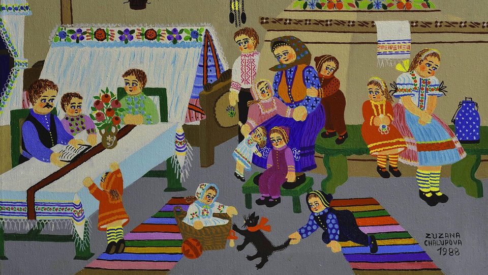 MONTENEGRO_Zuzana Halupova, Porodica, 1988, painting, 39,5x56 cm.